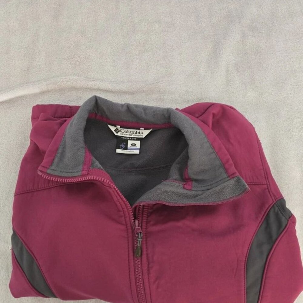 Columbia Women’s‎ Fleece Lined Jacket Medium Burgundy Full Zip Outdoor. 428 - Picture 8 of 8